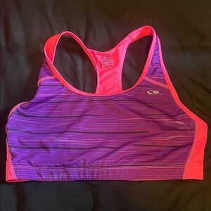 Champion Women's Vibrant Purple and Pink Sports Bra